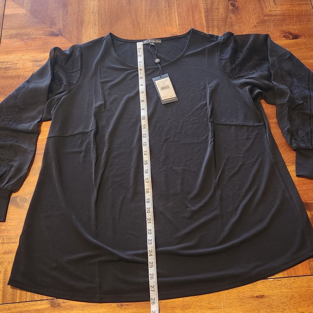 Adrianna Papell Black Top Women's Blouse Size 1X - Picture 7 of 8